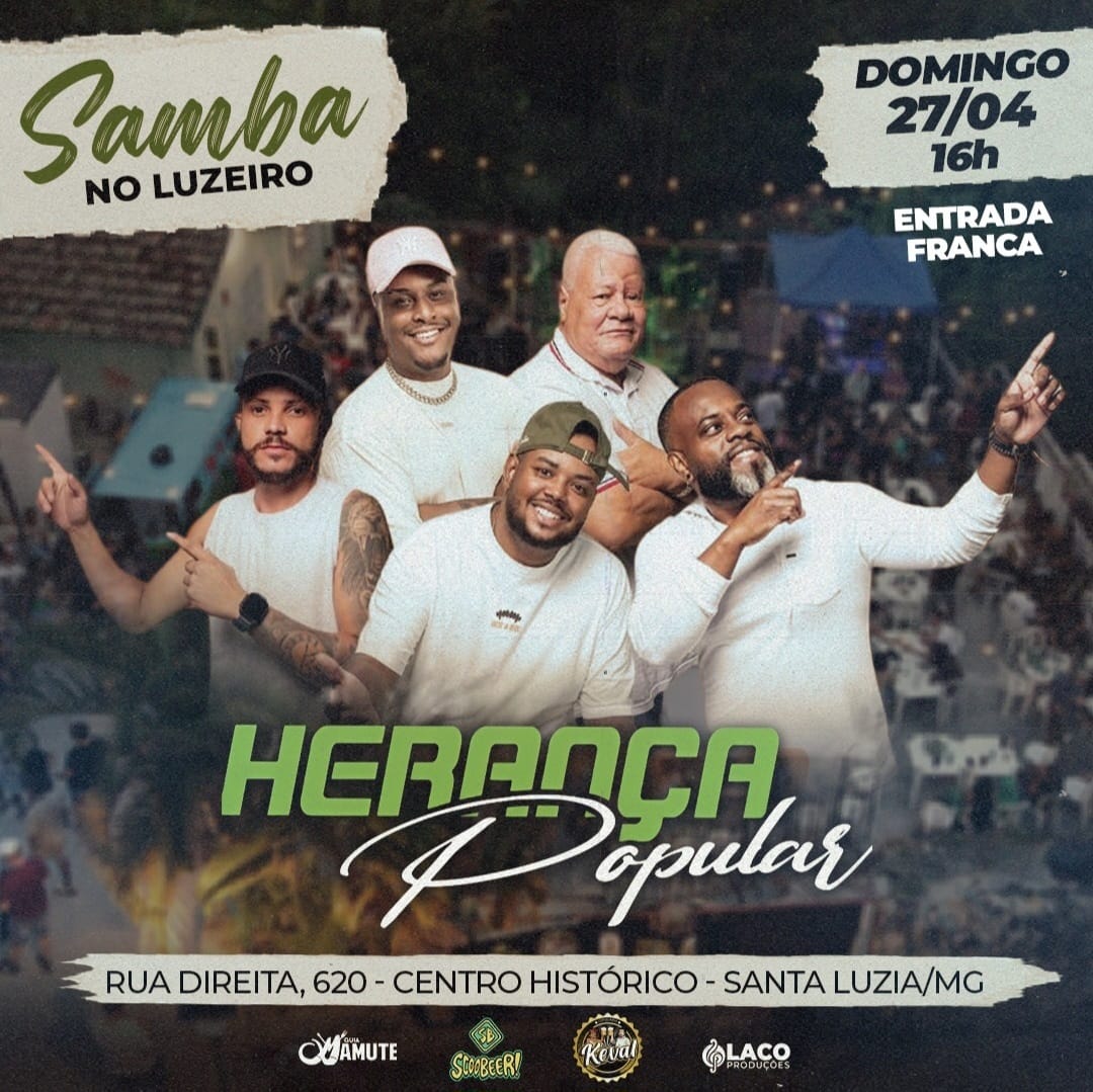 No momento, você está visualizando 🎶 DOMINGO DE SAMBA DE PRIMEIRA NO LUZEIRO🎶