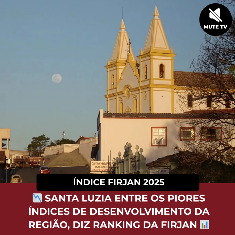 SANTA LUZIA ENTRE OS PIORES ÍNDICES DE DESENVOLVIMENTO DA REGIÃO, DIZ RANKING DA FIRJAN
