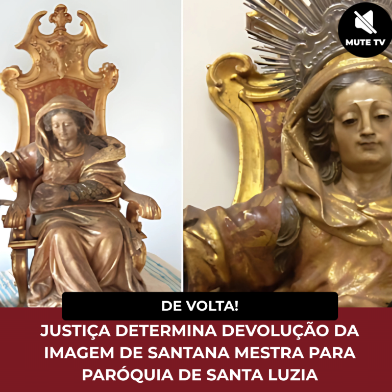 Justiça determina devolução da imagem de Santana Mestra para Paróquia de Santa Luzia após atuação do MPMG