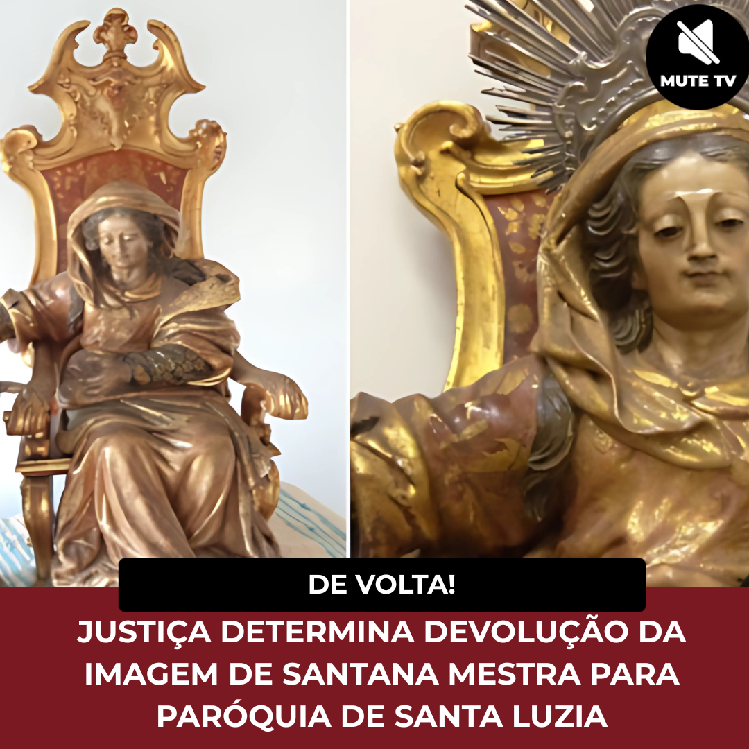 Leia mais sobre o artigo Justiça determina devolução da imagem de Santana Mestra para Paróquia de Santa Luzia após atuação do MPMG